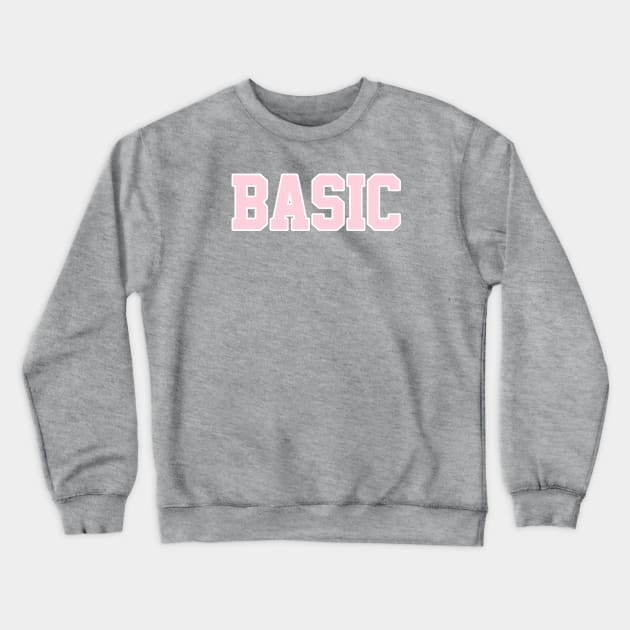 Basic Pink Athletic Font Crewneck Sweatshirt by bumblefuzzies